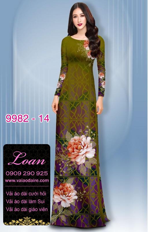 Vải áo dài hoa 3D