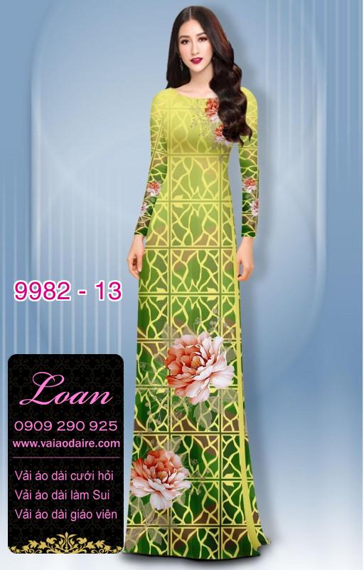 Vải áo dài hoa 3D