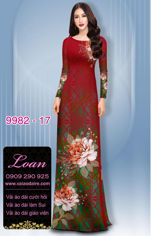 Vải áo dài hoa 3D