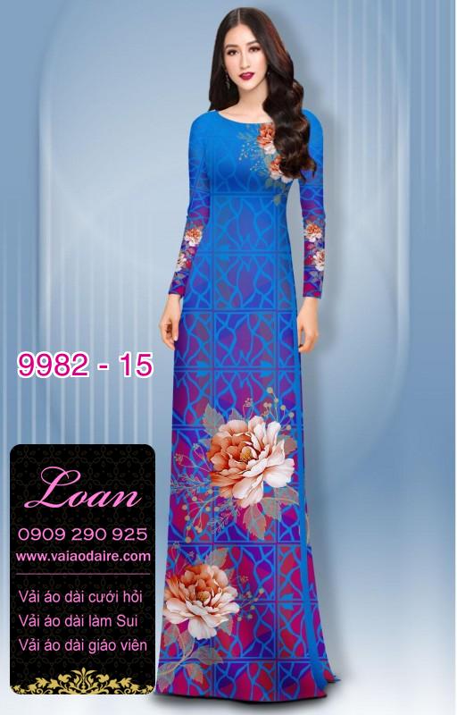 Vải áo dài hoa 3D