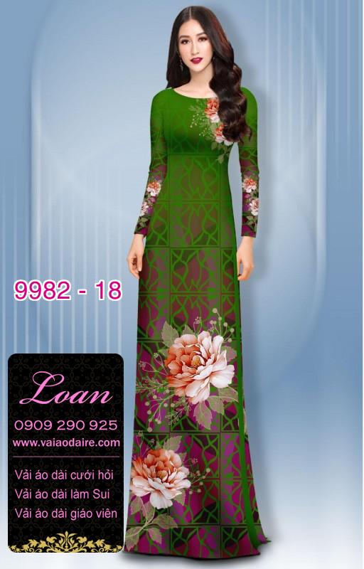 Vải áo dài hoa 3D