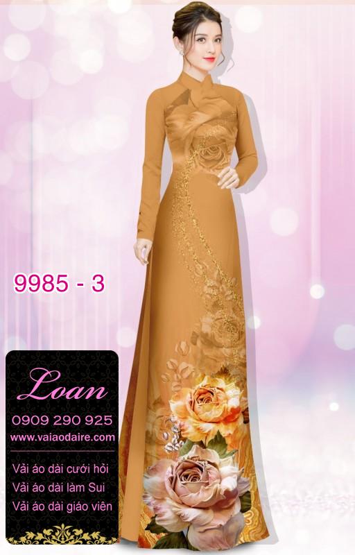 Vải áo dài hoa 3D