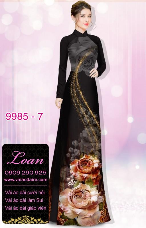 Vải áo dài hoa 3D