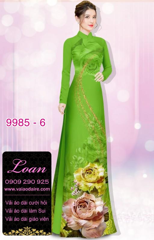 Vải áo dài hoa 3D
