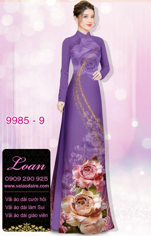 Vải áo dài hoa 3D