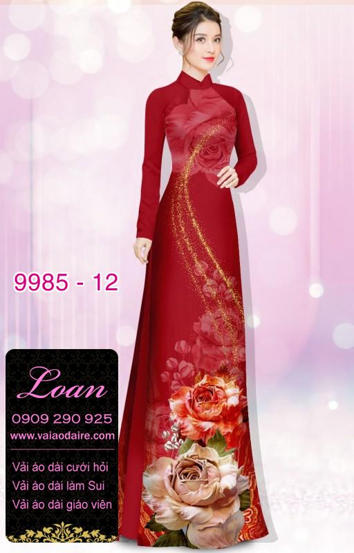 Vải áo dài hoa 3D