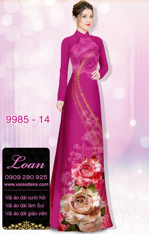 Vải áo dài hoa 3D