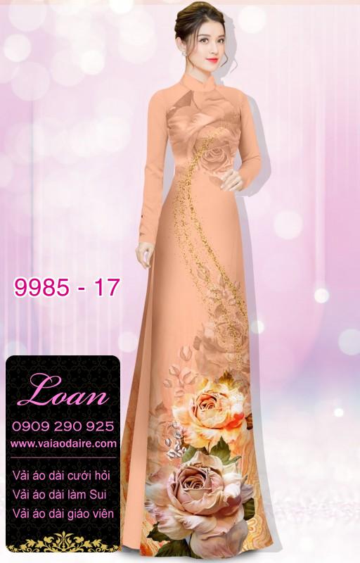 Vải áo dài hoa 3D
