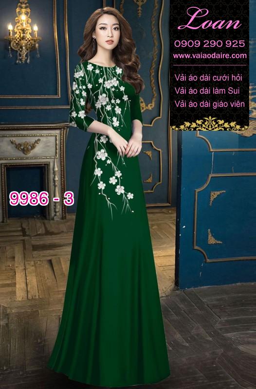 Vải áo dài hoa 3D