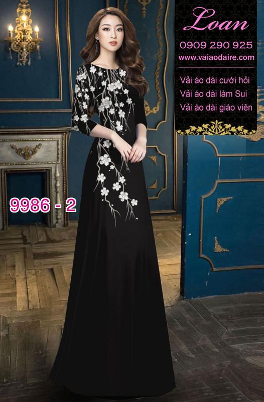 Vải áo dài hoa 3D