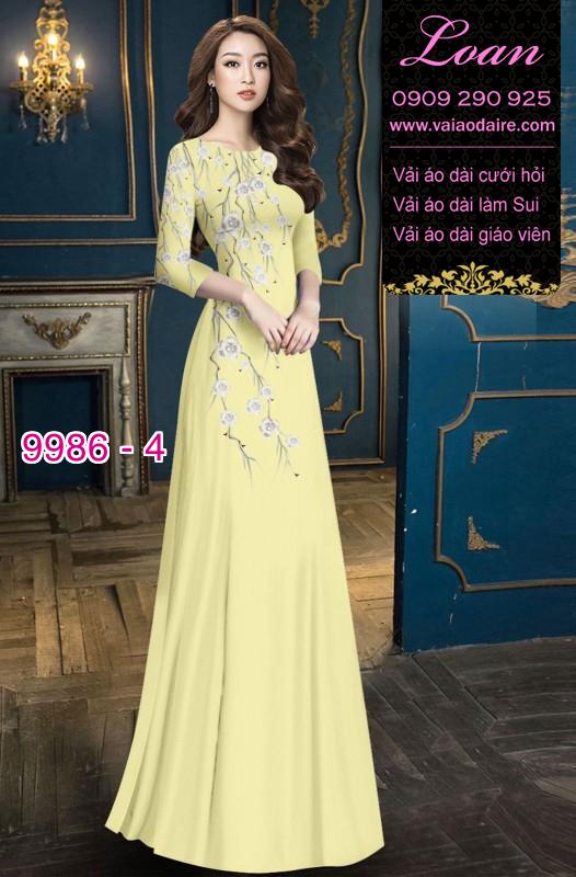 Vải áo dài hoa 3D