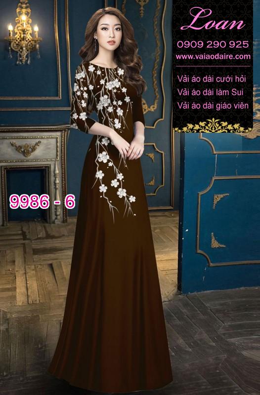 Vải áo dài hoa 3D