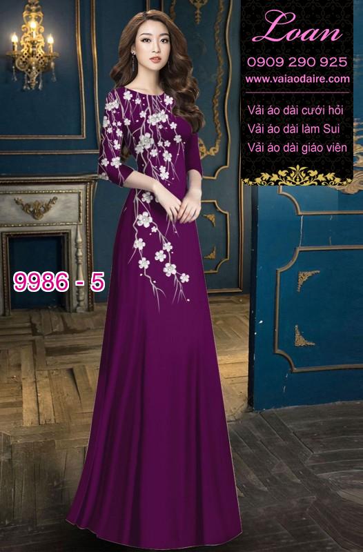 Vải áo dài hoa 3D