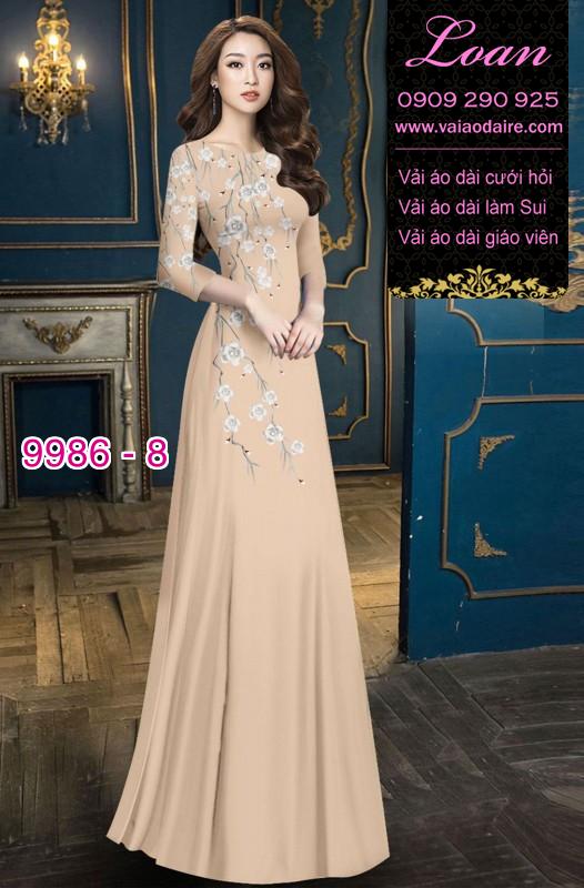 Vải áo dài hoa 3D