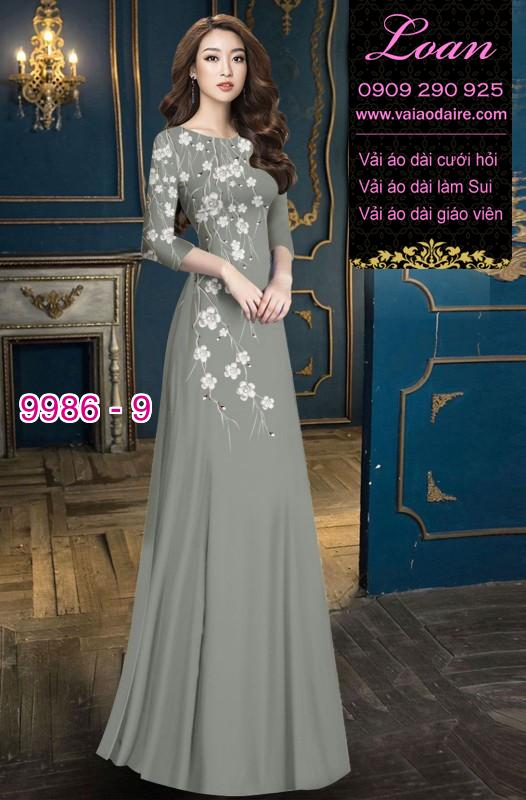 Vải áo dài hoa 3D