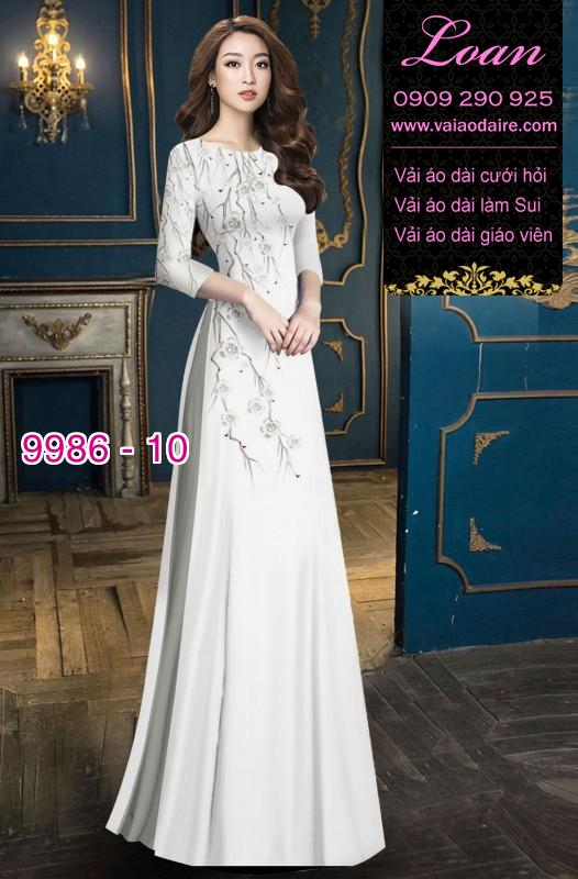 Vải áo dài hoa 3D