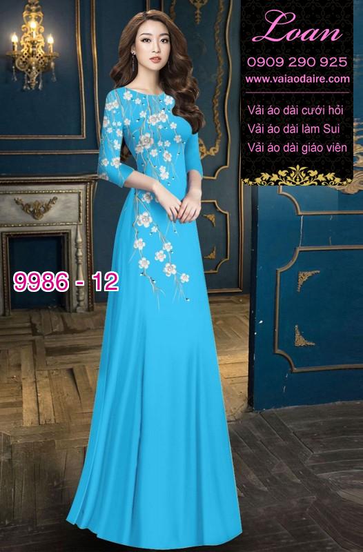 Vải áo dài hoa 3D