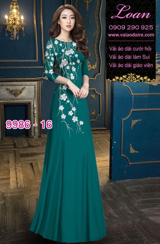 Vải áo dài hoa 3D