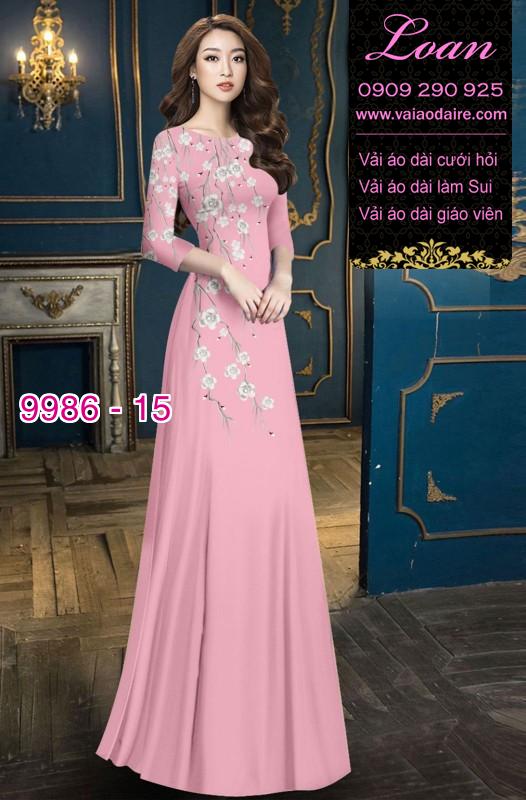 Vải áo dài hoa 3D
