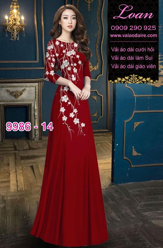 Vải áo dài hoa 3D
