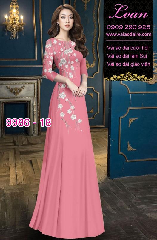 Vải áo dài hoa 3D