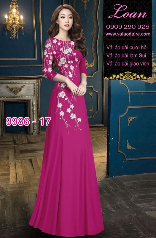 Vải áo dài hoa 3D