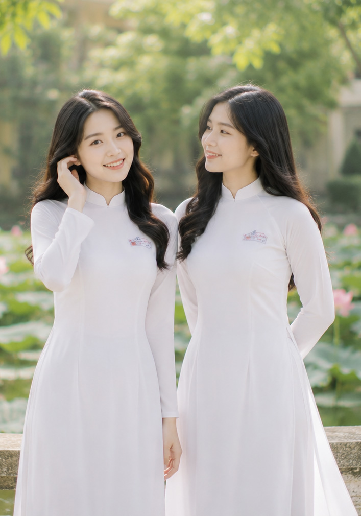 Áo dài đồng phục học sinh - mẫu 3