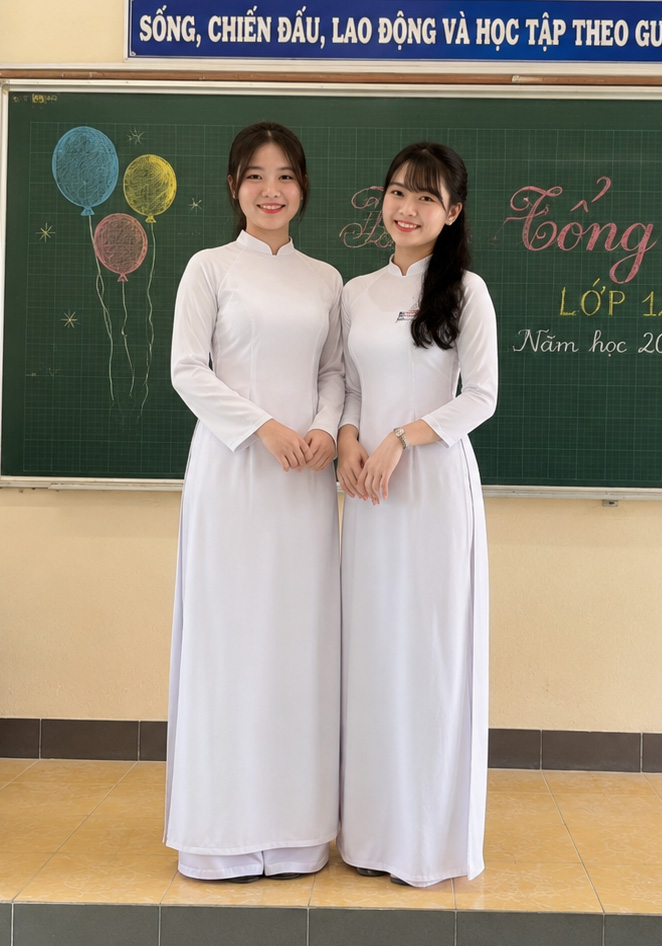Áo dài đồng phục học sinh - mẫu 4